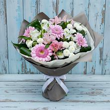 Букет цветов из:  Герберы, Альстромерии и Хризантемы #REPLACE_PRED# Павлоградке