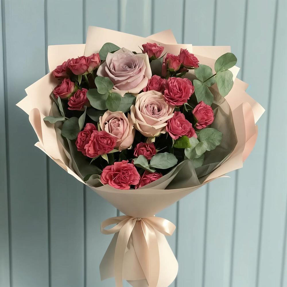 Букет цветов из: Гвоздики и Розы в Павлоградке