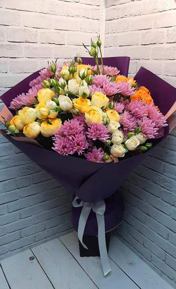 Букет цветов из: Хризантемы и Розы в Павлоградке