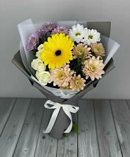 Букет цветов из:  Розы, Герберы и Хризантемы в Павлоградке