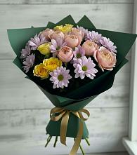 Букет цветов из:  Хризантемы и Розы в Павлоградке