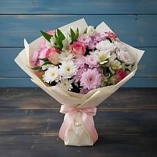 Букет цветов из:  Хризантемы, Альстромерии и Розы в Павлоградке