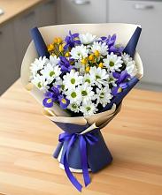 Букет цветов из:  Розы, Ирисы и Хризантемы в Павлоградке