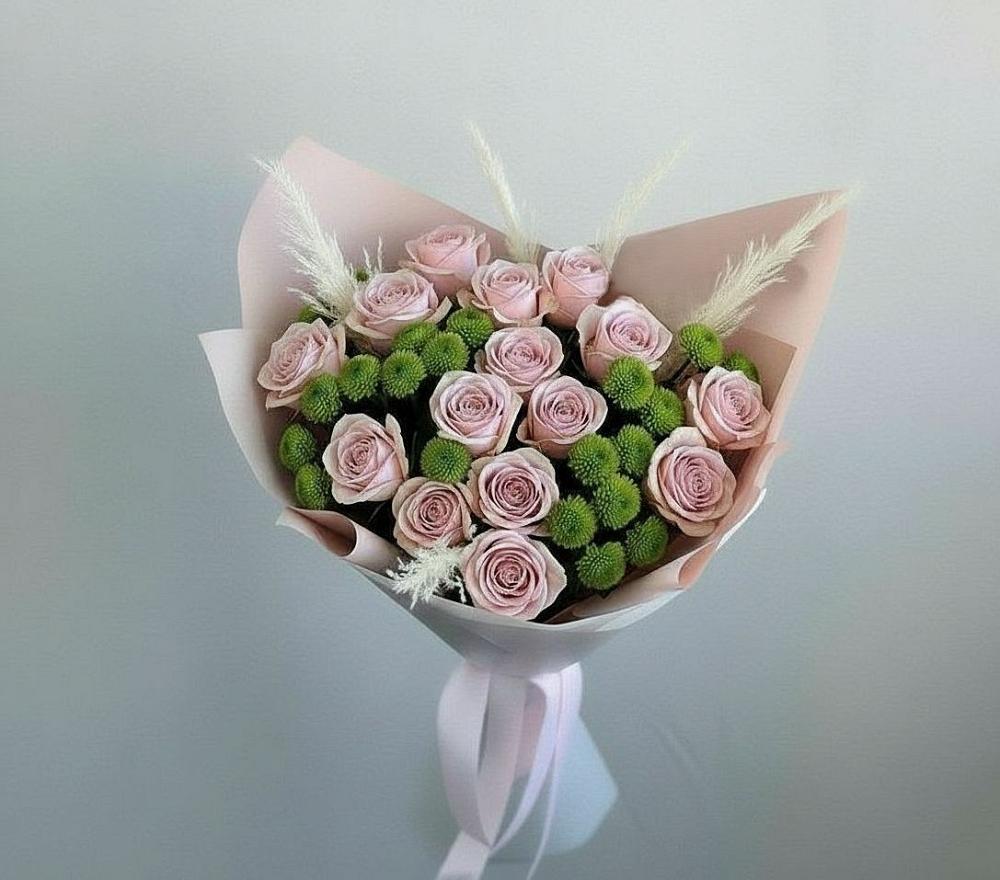 Букет цветов из: Розы и Хризантемы в Павлоградке