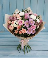 Букет цветов из:  Хризантемы, Розы и Альстромерии в Павлоградке