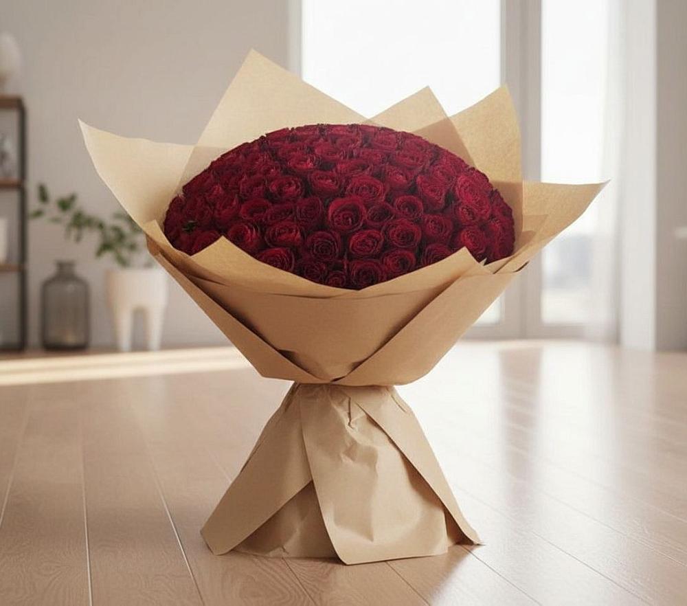 Букет 101 Красная роза в Павлоградке