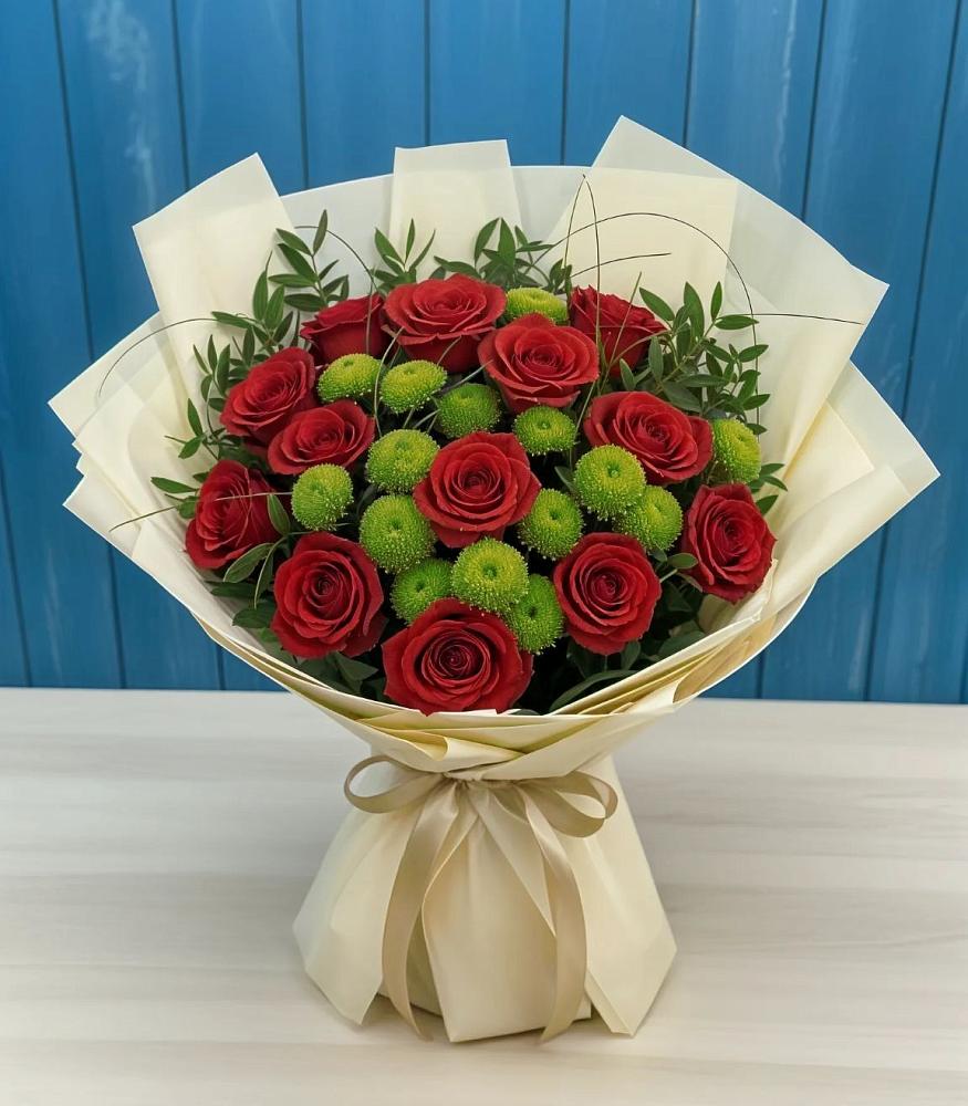 Букет цветов из: Розы и Хризантемы в Павлоградке