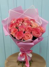 Букет 15 Розовых роз Равель в Павлоградке